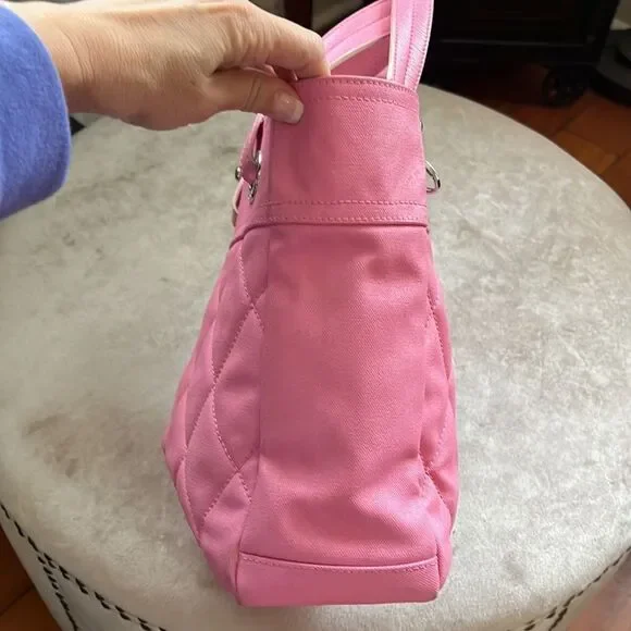 Authentic  *Chanel* COQUETTE-GIRL Barbie-Pink Sm Paris Biarritz Tote READ - Picture 5 of 16